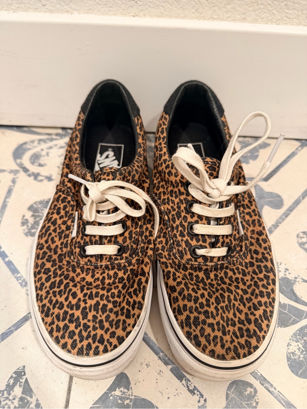 Vans Leopard Print Sneakers in Brown and Black